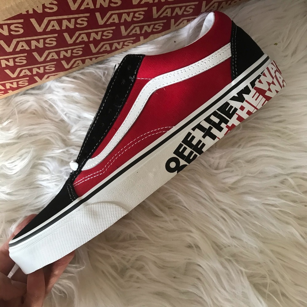 Vans Old Skool Sidewall Black Racing Red Skate - Picture 3 of 8